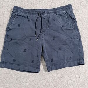 Psycho Bunny Mens M Navy All Over Print Bunny Embroidered Shorts Rare